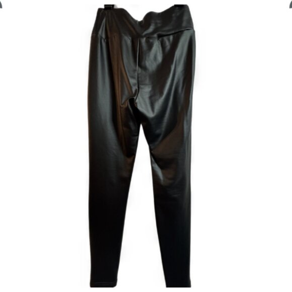 SHEIN High Waist Faux Leather Leggings Size S | Black Shaping Tummy Control Pant - Picture 3 of 5